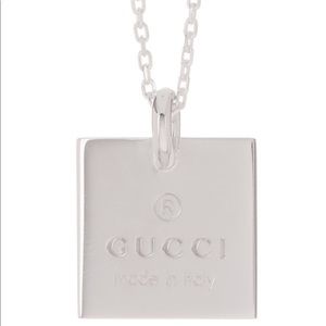 gucci square silver necklace